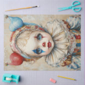 Decoupage Circus Meisje Clown Jester Tissuepapier (Craft)