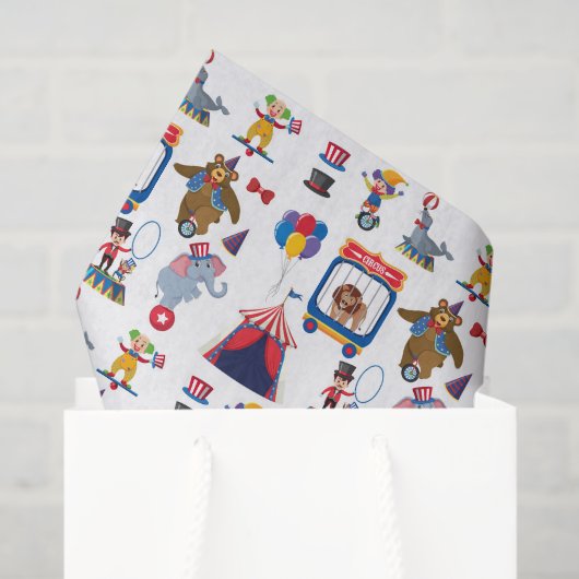 Decoupage Circus Verjaardagsfeest Baby shower Tissuepapier (Cadeauzakje)