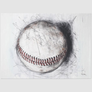Decoupage Classic Baseball Handgeschreven Handteke Tissuepapier