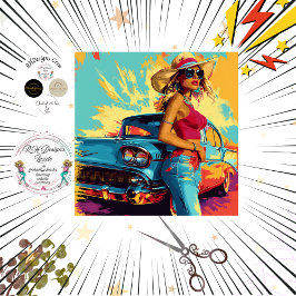 Decoupage Classic Car Chic Poster Tissuepapier