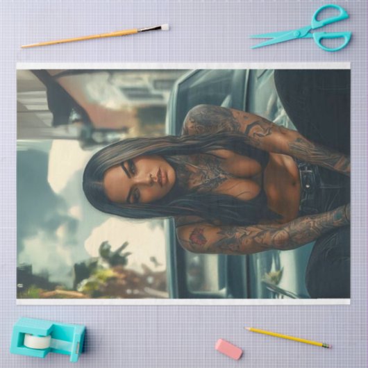 Decoupage Classic Car & getatoeëerd chique Poster Tissuepapier (Craft)