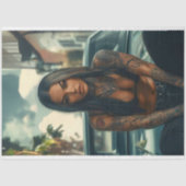 Decoupage Classic Car & getatoeëerd chique Poster Tissuepapier (Voorkant)