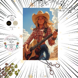 Decoupage Classic Poster Country Girl Musician Tissuepapier