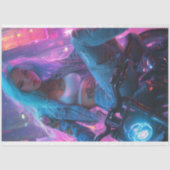 Decoupage Classic Poster van Futuristische Biker C Tissuepapier (Voorkant)