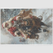 Decoupage  Classic Santa op Paardensneeuw Tissuepapier (Voorkant)