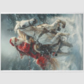 Decoupage  Classic Santa Riding White Horse Tissuepapier (Voorkant)
