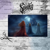 Decoupage Cloaked Women Moonlit Summons Castle.  Tissuepapier