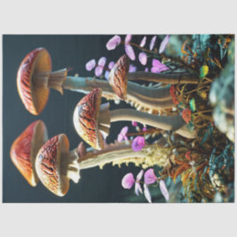 Decoupage Cluster Vibrant Mushrooms Tissuepapier