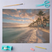 Decoupage Coastal Island Charm Beach Huts Zonsonde Tissuepapier (Craft)