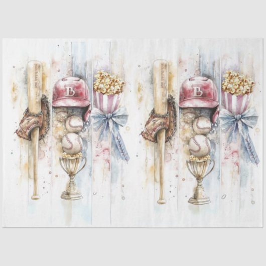 Decoupage Collage Verticals Baseball Theme Tissuepapier (Voorkant)