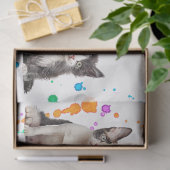 Decoupage combinatie van honden en katten op een r tissuepapier (Geschenk)