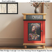 Decoupage Cool Nigeriaanse Vrouw Faux Mozaïek 040 Tissuepapier