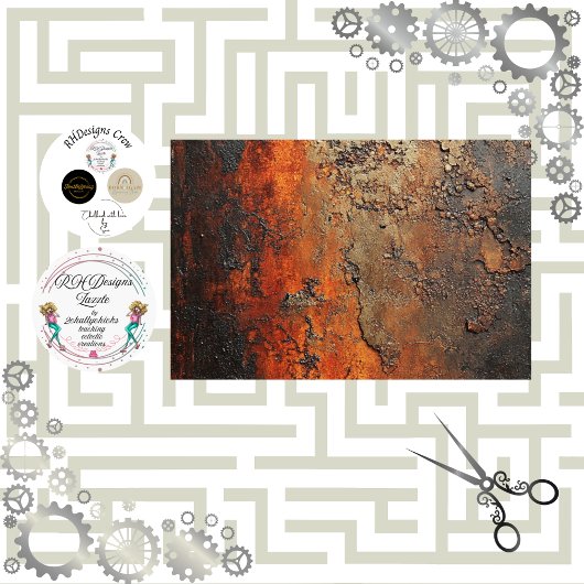 Decoupage Copper Patina Faux Finish Tissuepapier