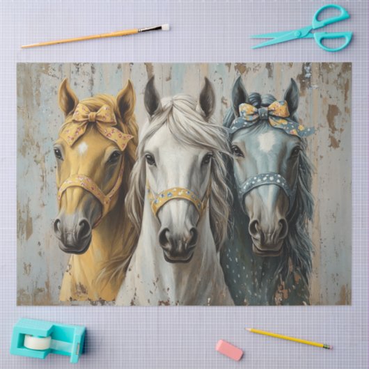Decoupage Country Elegance Paarden Bogen & Harnass Tissuepapier (Craft)