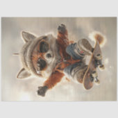 Decoupage Country Fox Riding Skateboard Tissuepapier (Voorkant)
