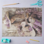Decoupage Country Girl Gitaar Zanger Lila Jurk Tissuepapier (Craft)