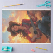 Decoupage Country Girl Karakter DEBBIE Tissuepapier (Craft)
