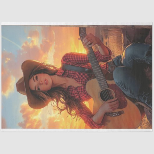 Decoupage Country Girl Karakter DEBBIE Tissuepapier (Voorkant)