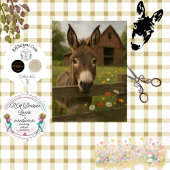 Decoupage Countryside Donkey Red Barn  Tissuepapier