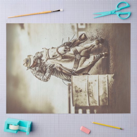 Decoupage Cowboy Barrel Racer Tissuepapier (Craft)