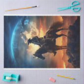 Decoupage Cowboy Mountain Moon in de lucht Tissuepapier (Craft)