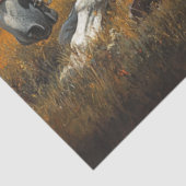 Decoupage Cowboy Paard Slapen Voor Het Storm Tissuepapier (Detail)