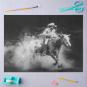 Decoupage Cowboy Riding Bull Swirling Smoke Rings Tissuepapier (Craft)