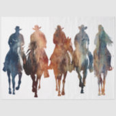 Decoupage Cowboy Silhouette Ruiters Tissuepapier (Voorkant)