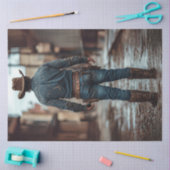 Decoupage Cowboy Westerne Sheriff Revolver Tissuepapier (Craft)