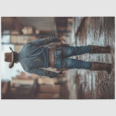 Decoupage Cowboy Westerne Sheriff Revolver Tissuepapier (Voorkant)