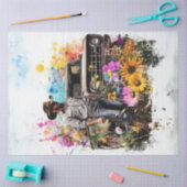 Decoupage Cowboy Yellow Truck Field Flowers Tissuepapier (Craft)