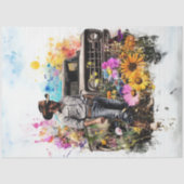 Decoupage Cowboy Yellow Truck Field Flowers Tissuepapier (Voorkant)