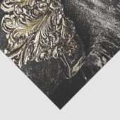 Decoupage cowboy Zwart Pet Zilveren Accenten Tissuepapier (Detail)