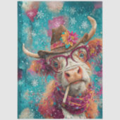 Decoupage Cowgirl Highland Glasses Candy Cane Tissuepapier (Voorkant)