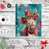 Decoupage Cowgirl Highland Glasses Candy Cane Tissuepapier