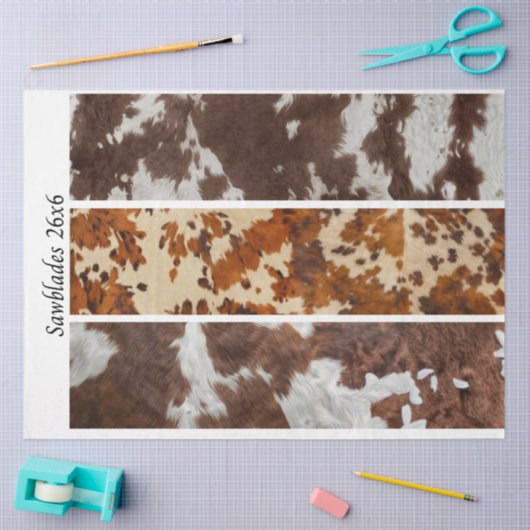Decoupage Cowhide Rustic Handsaw Panel Designs Tissuepapier (Craft)