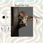 Decoupage Curious Cow Peeking Rustic Wall Tissuepapier