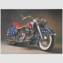 Decoupage Custom American Spirit Flag Motorcycle Tissuepapier