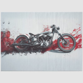 Decoupage Custom Motorcycle Zwart Wit Fat Line Tissuepapier