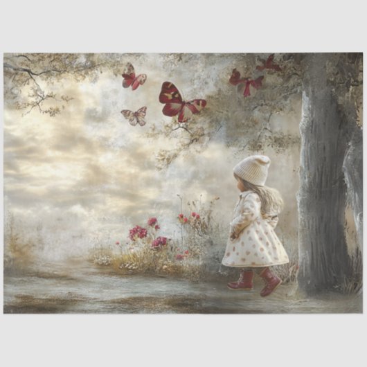 Decoupage Custom Sprookjesboek Little Girl 2 Tissuepapier (Voorkant)