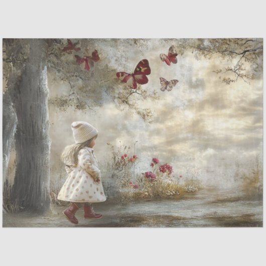 Decoupage Custom Sprookjesboek Little Girl Tissuepapier (Voorkant)