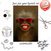 Decoupage Customizable Monkey Wild Hair & Lipstick Tissuepapier
