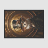 Decoupage Cute Steampunk Hond Hoed Bril Links 110 Tissuepapier (Voorkant)