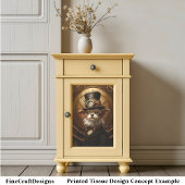Decoupage Cute Steampunk Hond Hoed Bril Links 110 Tissuepapier