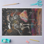 Decoupage Dag van Dead Skeleton Dancing Tissuepapier (Craft)