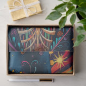 Decoupage Dag van Dead Skeleton Levendig Gekleurd Tissuepapier (Geschenk)