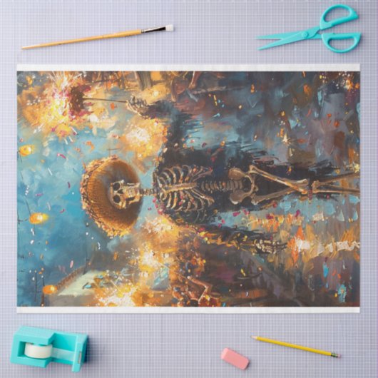 Decoupage Dag van Dode Feesten Vuurwerk Tissuepapier (Craft)