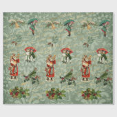 Decoupage  Damask Green Ephemera Cadeaupapier (Vlak)