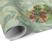 Decoupage  Damask Green Ephemera Cadeaupapier (Rol Hoek)