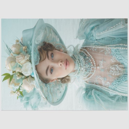 Decoupage  Dame van de Franse Era Mode Tissuepapier (Voorkant)